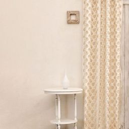 Ariana Gold-Toned & Cream-Coloured Floral Room Darkening Door Curtain-47