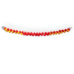 PUFFSMART Red & Yellow Textured Pom-Pom With Beads Bandhanwar Toran-picture-21