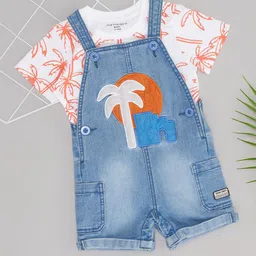 Pantaloons Baby Boys Printed Dungaree With T-Shirt-image-38
