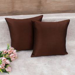 RoyalDeco Brown Set of 2 Square Cushion Covers-44