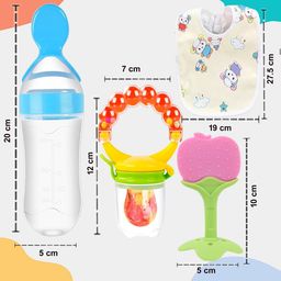 Kritiu 4-Pcs Pink & Green Textured Teether Combo Set image 4