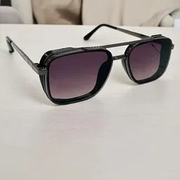 SpadeAces Men UV Protected Lens Square Sunglasses SP Boss 8008 Black-3