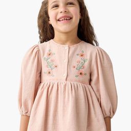 Juniors by Babyshop Floral Embroidered Puff Sleeve Cotton Empire Top-image-24