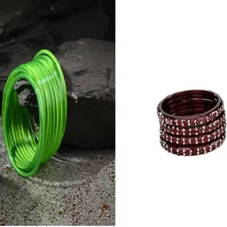 1ST TIME Set Of 16 Green Alloy Bangle-picture-37