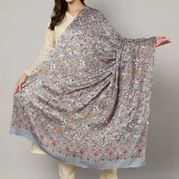 MUFFLY Floral Printed Bamboo Silk Shawl-picture-20