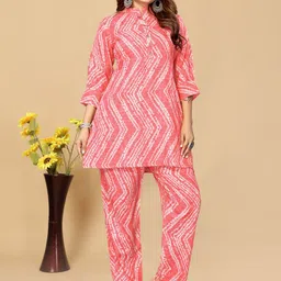 Women Basket Printed Mandarin Collar A-line Kurta With Trousers-picture-12