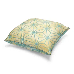 BIANCA Beige & Green Set of 2 Geometric Square Cushion Covers image 3