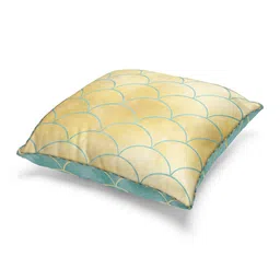 BIANCA Beige & Green Set of 2 Geometric Square Cushion Covers image 3