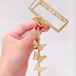 alamodey Gold Plated Metal With Butterfly Charn Claw Clip-picture-20