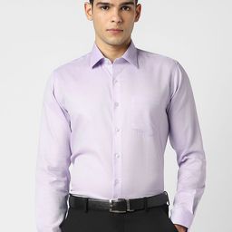 Van Heusen Slim Fit Textured Pure Cotton Formal Shirt-image-37