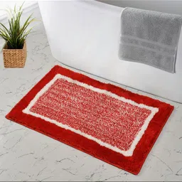 GBL COLLECTION Red & White Textured Anti-Skid Bath Rug-12