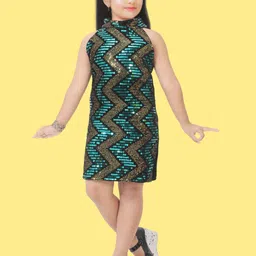 FASSY Girls Abstract Printed A-Line Above Knee Dress-22