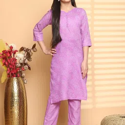A TO Z CART Girls Paisley Printed Straight Kurta with Trousers-image-40