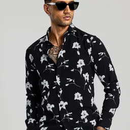 Snitch Men Smart Slim Fit Floral Opaque Printed Casual Shirt-picture-53