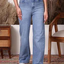 VBEAUTI Women Comfort Straight Fit Clean Look Light Fade Stretchable Cotton Jeans-picture-37