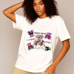 GRACE & JACK Graphic Printed Round Neck Cotton Oversized Fit T-shirt-image-91