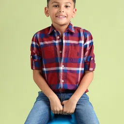 U.S. Polo Assn. Kids Boys Checked Pure Cotton Casual Shirt-image-77