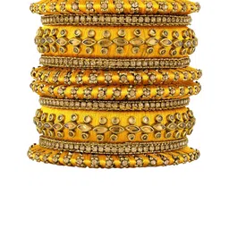 Peora Set Of 10 Gold-Plated Kundan-Studded Bangles image 4