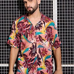 Anouk Men Cuban Collar Abstract Printed Cotton Relaxed Fit Casual Shirt-image-54