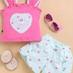 I LOVE MOM Girls Green Clothing Set-image-84