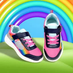 KazarMax Girls Printed Velcro Sneakers-image-22