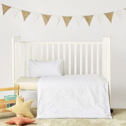 Juniors by Babyshop White & Grey 2 Pieces Geometric Printed Cotton Crib Bedding Set-48