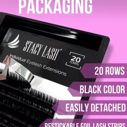 STACY LASH 20-Rows Individual False Eyelash Extensions - Curl D image 2