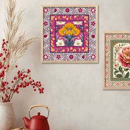 Kotart Pink & Green 2 Pieces Floral & Botanical Wooden Wall Arts-picture-5