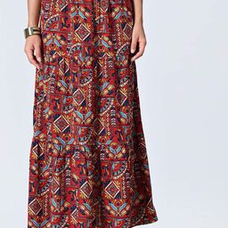 OTIRA Printed Floral Maxi Length Skirt-image-96