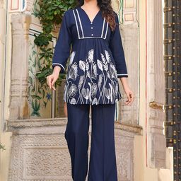 CORSICA Embroidered Tunic & Trousers Co-Ord Set-image-93