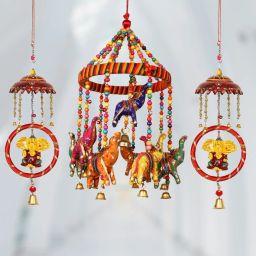 Wall Hanging Home Decor Showpiece Windchime Paper, Polyresin Windchime-image-70