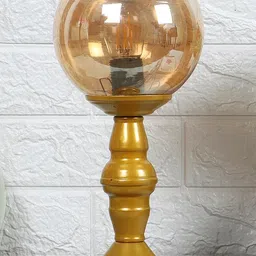 Deco Home Gold-Toned Metal Spherical Table Lamp with Bulb-picture-49