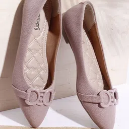DressBerry Women Textured Pointed Toe Mojaris with Buckles Flats-picture-13