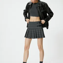 Koton Women Striped Crop Denim Jacket with Patchwork-image-16