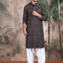 Sangria Chic Geometric Pattern Chikankari Kurta With Sequin-picture-27
