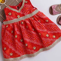 MANY FROCKS & Girls Ethnic Motifs Printed V-Neck Fit & Flare Maxi Dress-image-66