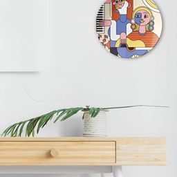 THE QUIRKY HOME White & Blue Abstract Musical Duo Printed Ceramic Wall Plates-image-85