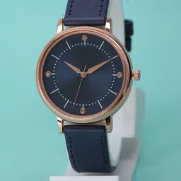 VIRAKTI Women Brass Dial & Leather Wrap Around Straps Analogue Watch G-04-BLUE-A-image-60