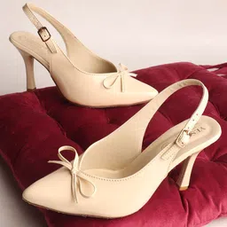 Yesmiss Embellished Slim Heeled Pumps with Bows-picture-16