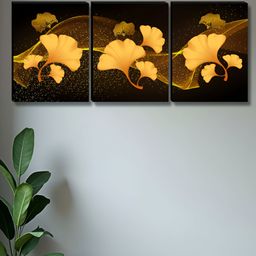 Myntra Elegant Homes Brown & Gold-Toned 3 Pieces Floral & Botanical Wall Art-image-25