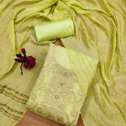 Rangtulika Ethnics Floral Woven Design Unstitched Dress Material-picture-6