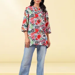 MYROR Floral Print Pure Cotton Kurti-picture-19