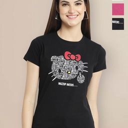 Metronaut Women Typography 3 Printed Applique T-shirt-image-59