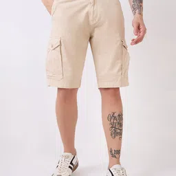 SPYKAR Men Regular Fit Mid-Rise Cotton Cargo Shorts-picture-23