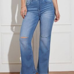 Miss Chase Women Wide Leg Mid-Rise Light Fade Jeans-picture-40