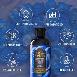 Vedic Valley Oud Wild Rose Red Palm Oil Ceramide Refreshing Hair & Body Wash - 300ml image 4