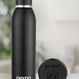 Pexpo Jumbo Black & Steel Stainless Steel Single Wall Vacuum Water Bottle 750ml-picture-24