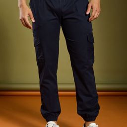 AAHWAN Men Loose Fit High-Rise Cargos Trousers-image-87