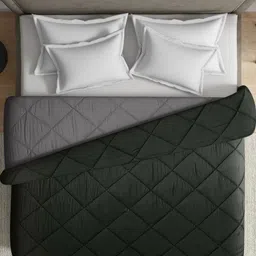 wakefit Green & Grey Checked 120 GSM Double Bed Blanket-picture-13