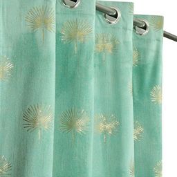 Aura Sea Green & Gold-Toned Room Darkening Long Door Curtain-image-26